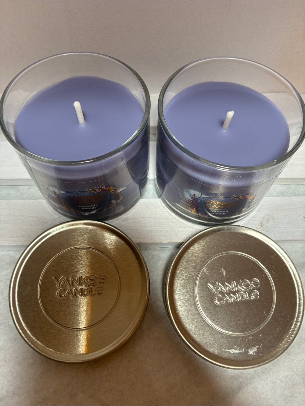 Yankee Candle Moonlit Woods Jar Candle - Purple with Gold Lid - Picture 3 of 5